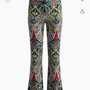 Alice + Olivia Colorful Paisley Flare Pants